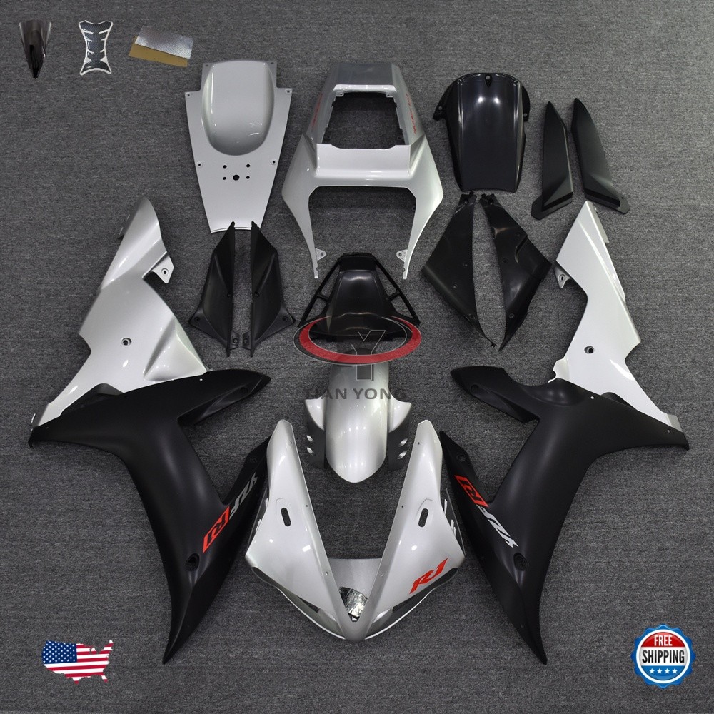 Fairing Silver Black Injection ABS Fit for Yamaha 2000 2001 YZF R1 ABS Plastics