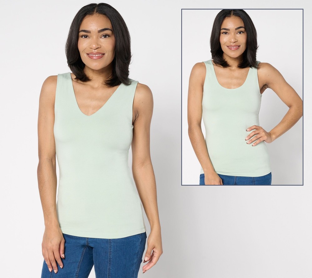 Joan Rivers Classics Collection Women's Top Sz M Wardrobe Builders Green A645453