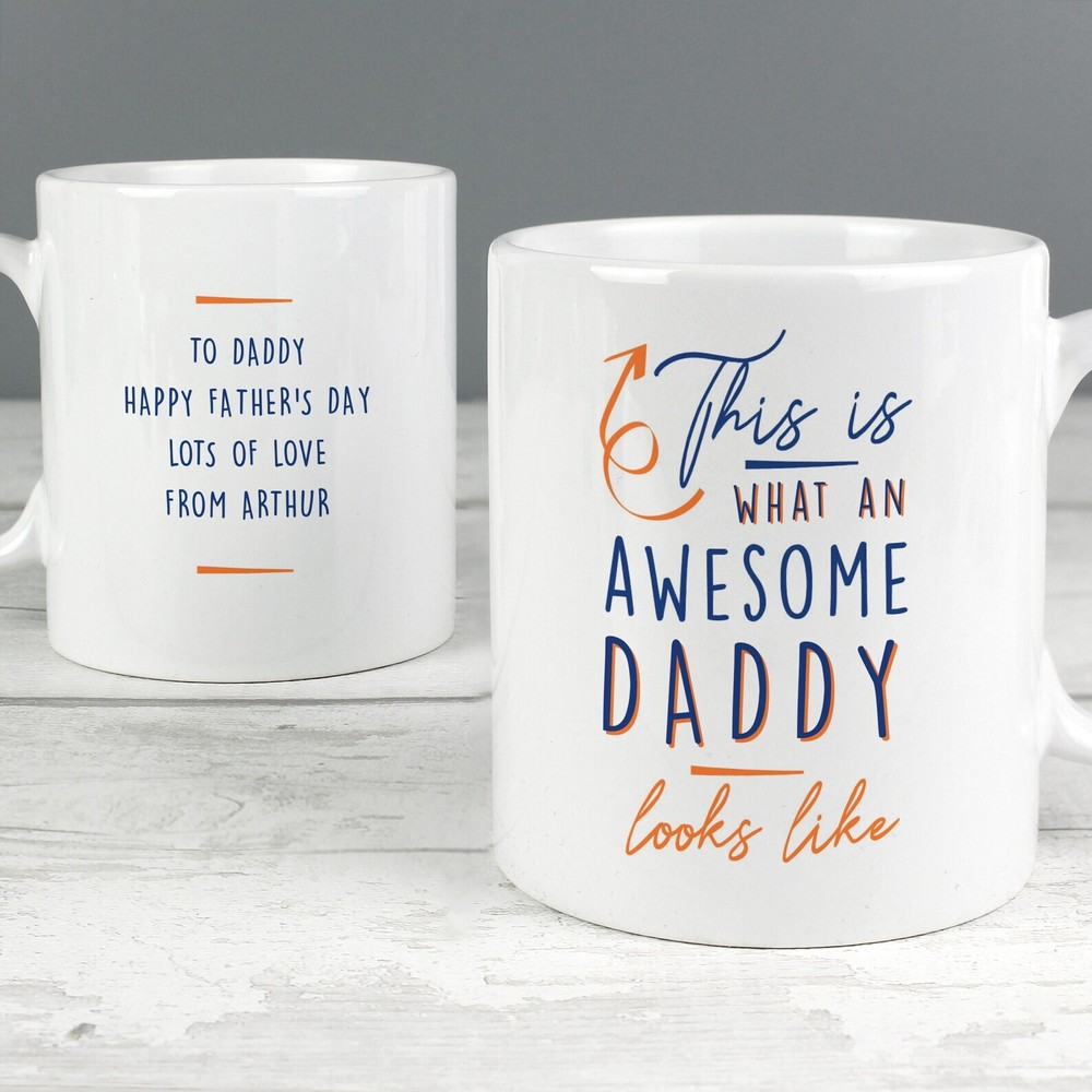 Personalised This Is What Awesome Looks Like Mug Happy Father's Day 1st Father's