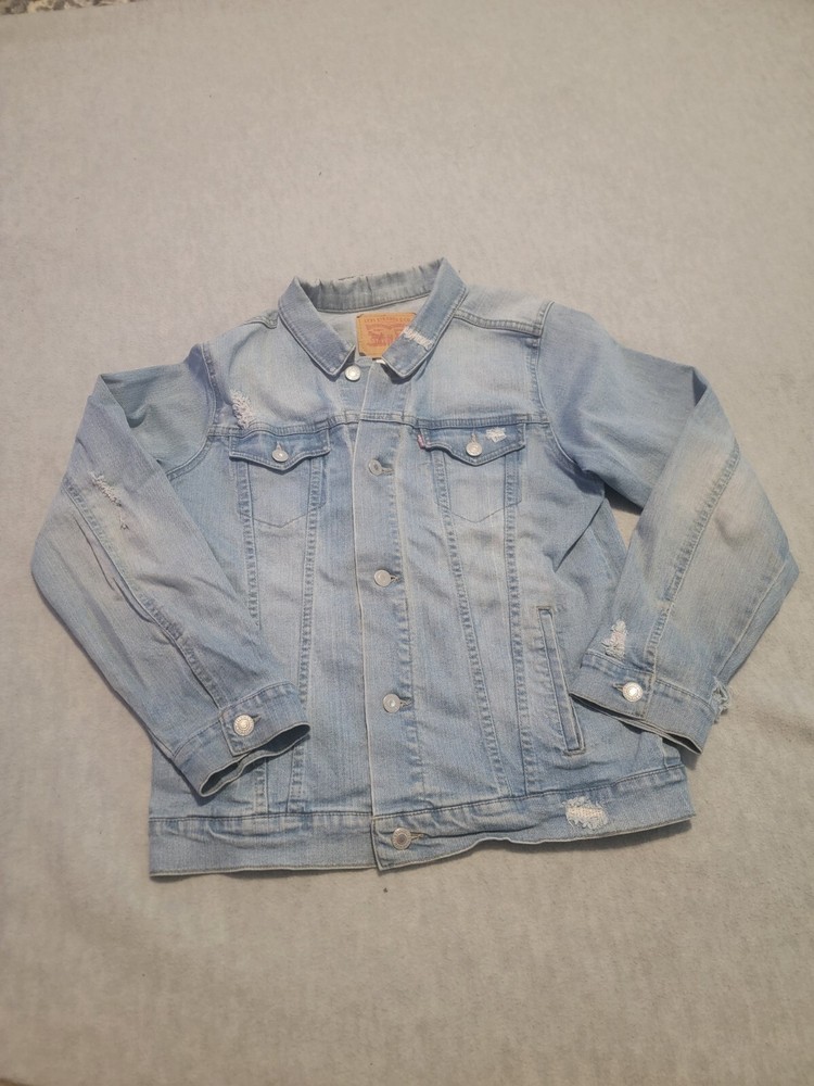 Levis Trucker Denim Jacket Boys Girls Youth XL Blue Button Front 12-13YRS