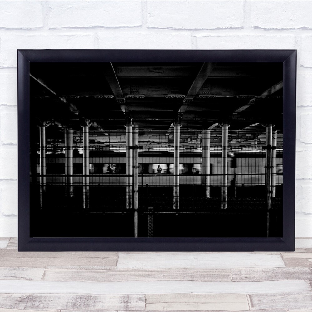 Tarain Woman Pratform A Pillar Train Black White Wall Art Print
