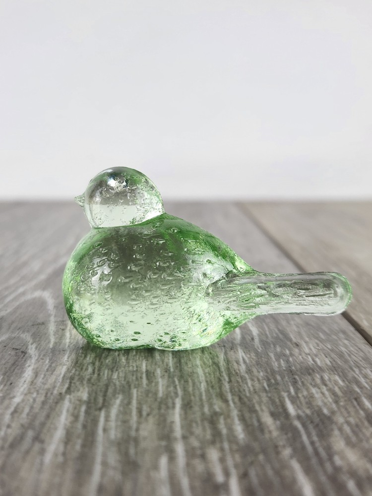 Lime Green UV Glass Bird Figurine - Glows!