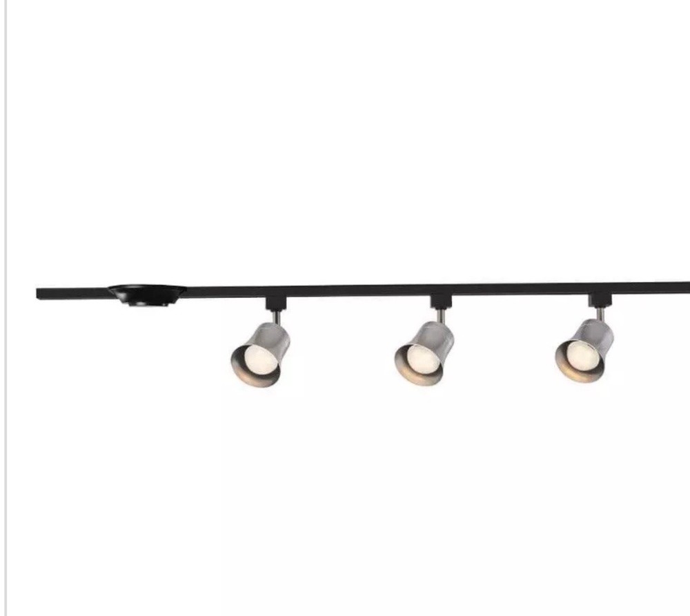 Hampton Bay Flared Brushed Nickel 3-Light Integrated LED Linear Track Lighting