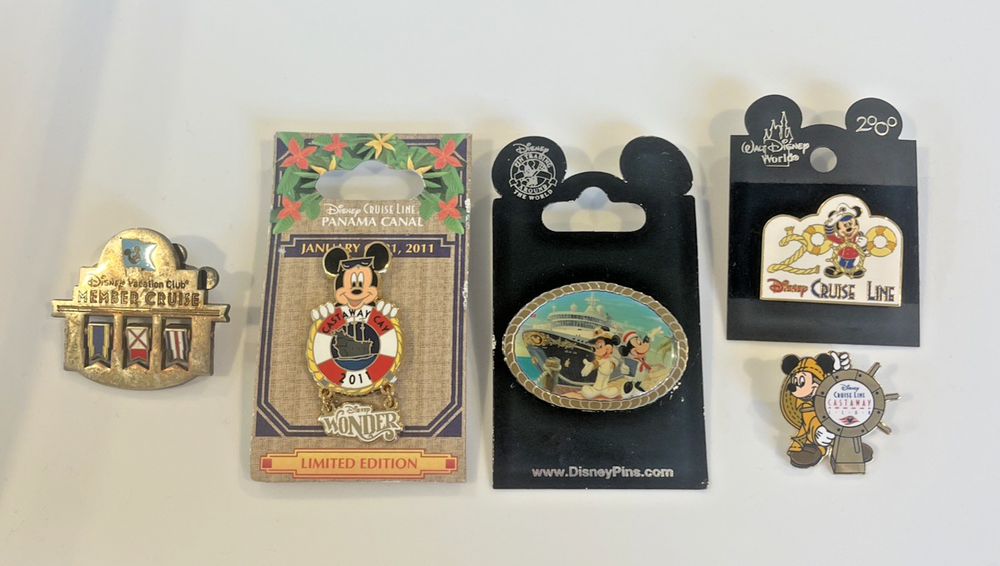 Lot of 5 Walt Disney Cruise Line Trading pins! Rare and Exclusive pins Included!