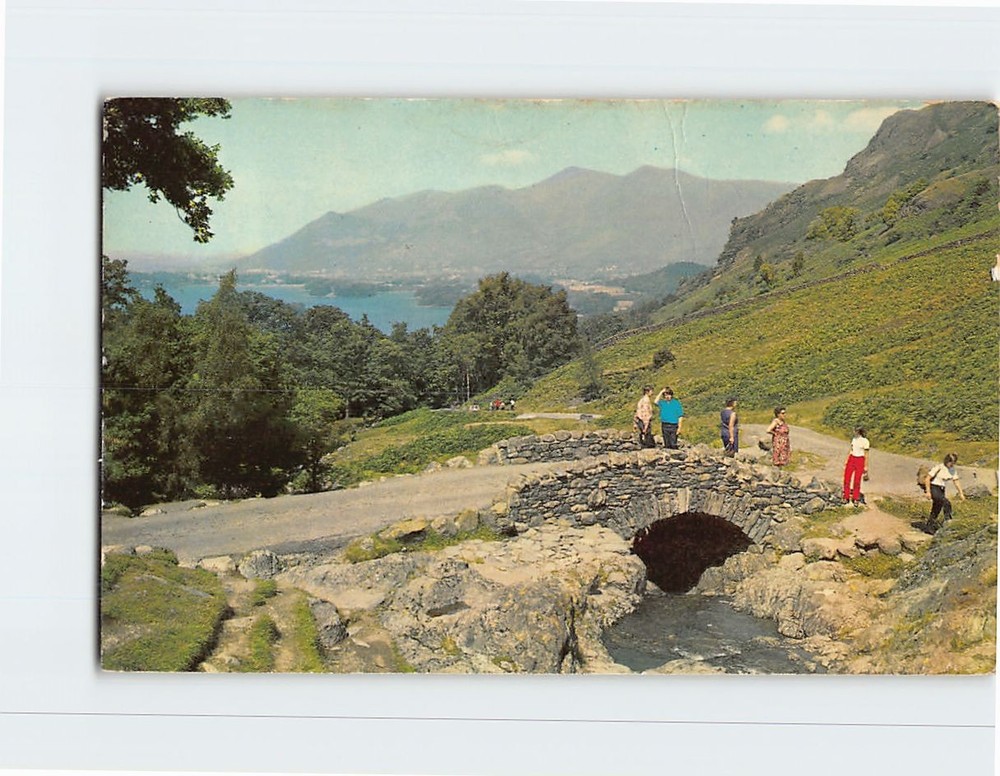 Postcard Ashness Bridge and Skiddaw Derwentwater England