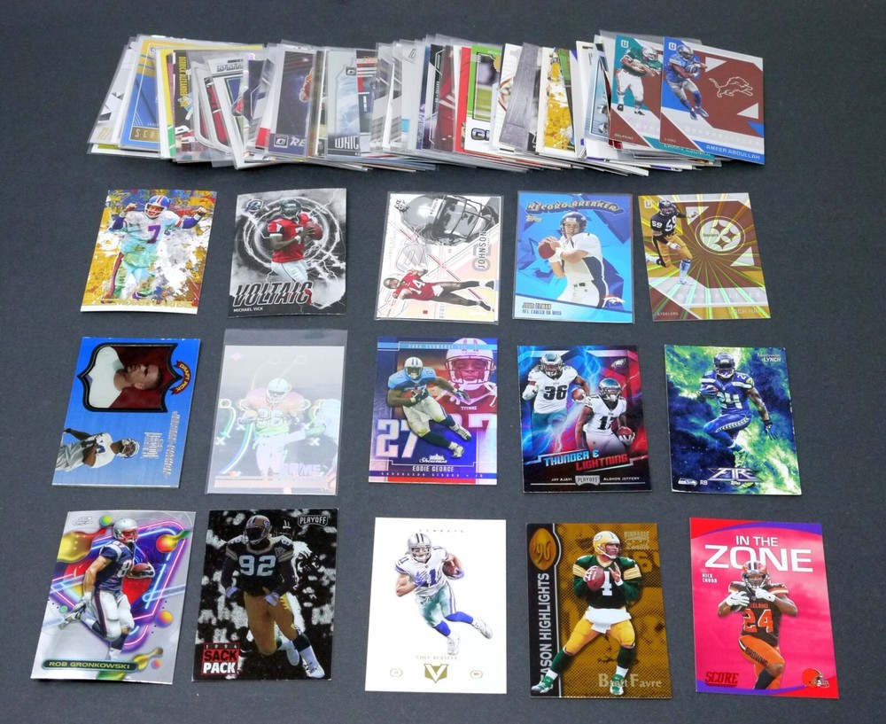 Huge Lot of 100 Various NFL Football Cards All Inserts, Rookies, and Parallels