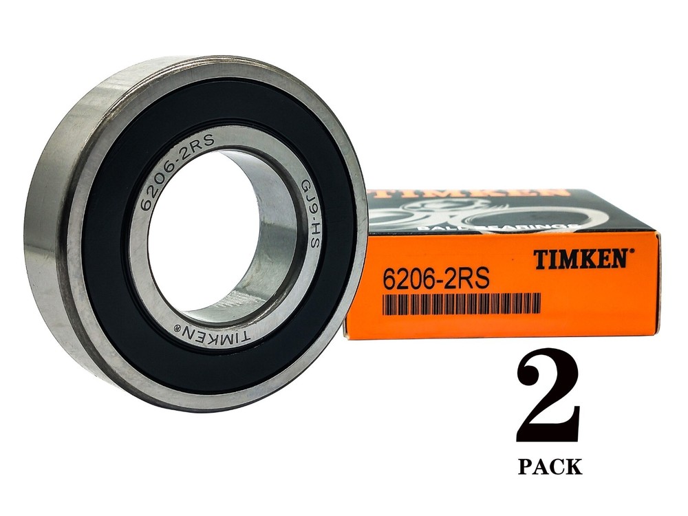 2PACK TIMKEN 6206-2RS Double Sealed Bearings 30x62x16mm USA Made