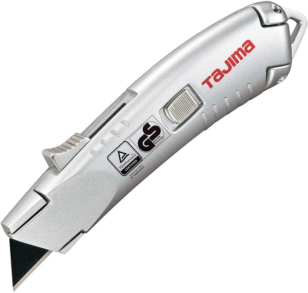 Utility Knife with Self-Retracting Blade - VR-Safety Box Cutter & 3 V-R Blades