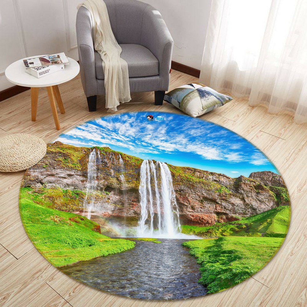 3D Waterfall View NAO5964 Game Rug Mat Elegant Photo Carpet Mat Fay