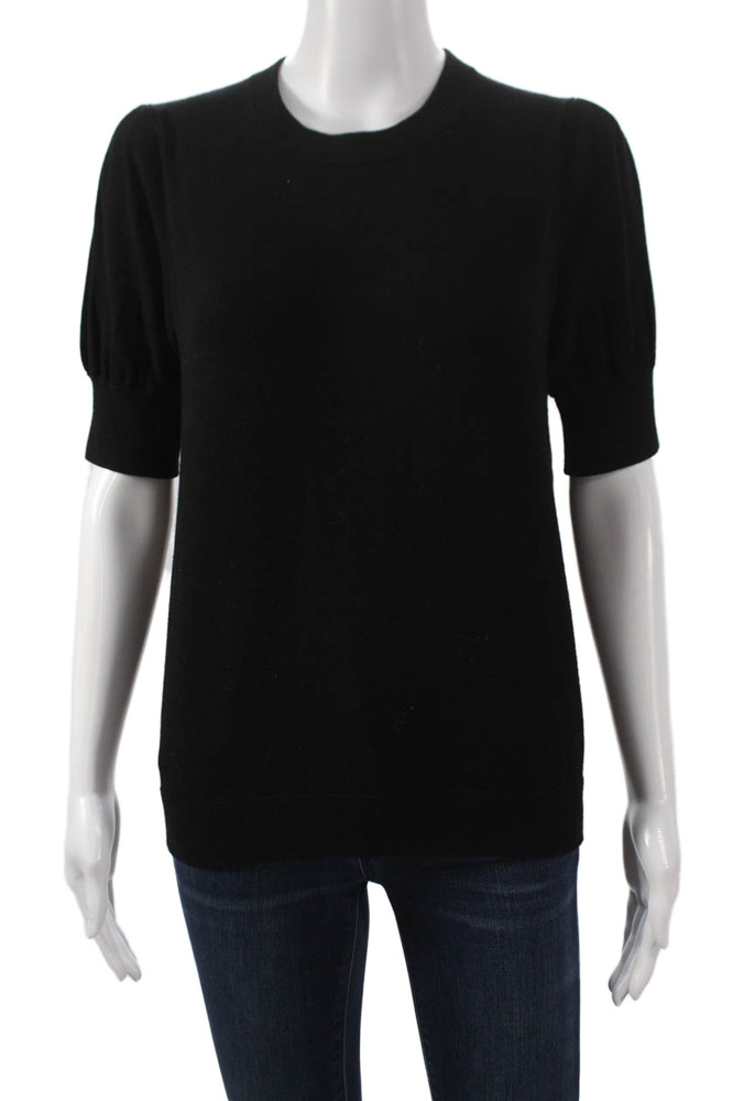 Minnie Rose Womens Black Viscose Pullover Sweater Crew Neck Short Sleeve Size SFree Shipping in US $100+ Orders | $6.95 Orders Below
