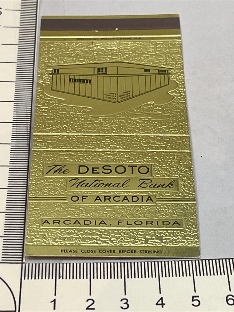 Matchbook Cover   The Desktop National Bank Of Arcadia  Florida  gmg  Unstruck-image