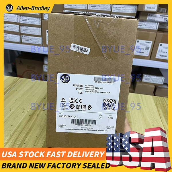 25B-D1P4N104 Allen-Bradley PowerFlex 525 0.4kW (0.5Hp) AC Drive 2023 New Sealed
