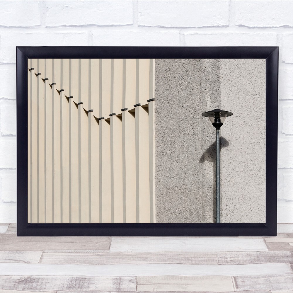Abstract Architecture Beige Lamp Street Light Corner Wall Art Print