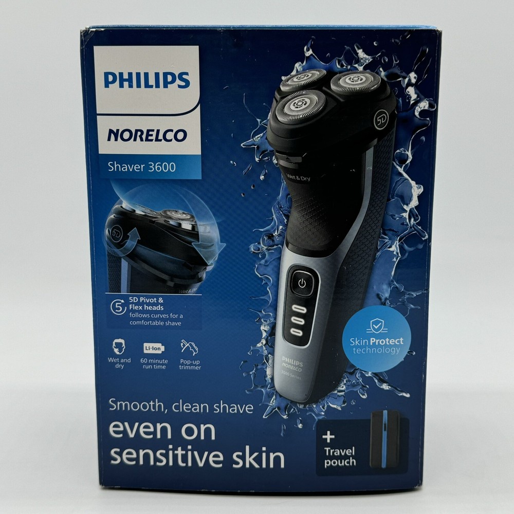 Philips Norelco Shaver 3600 Rotary Rechargeable Wet and Dry Electric S3243/91