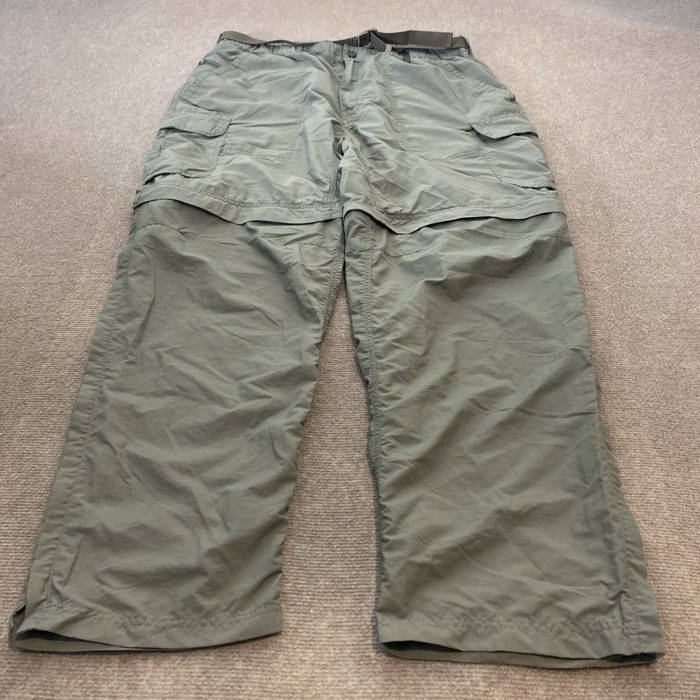 REI Co-Op Pant Mens XL 32L Convertible Zip Off Shorts Packable Nylon Green