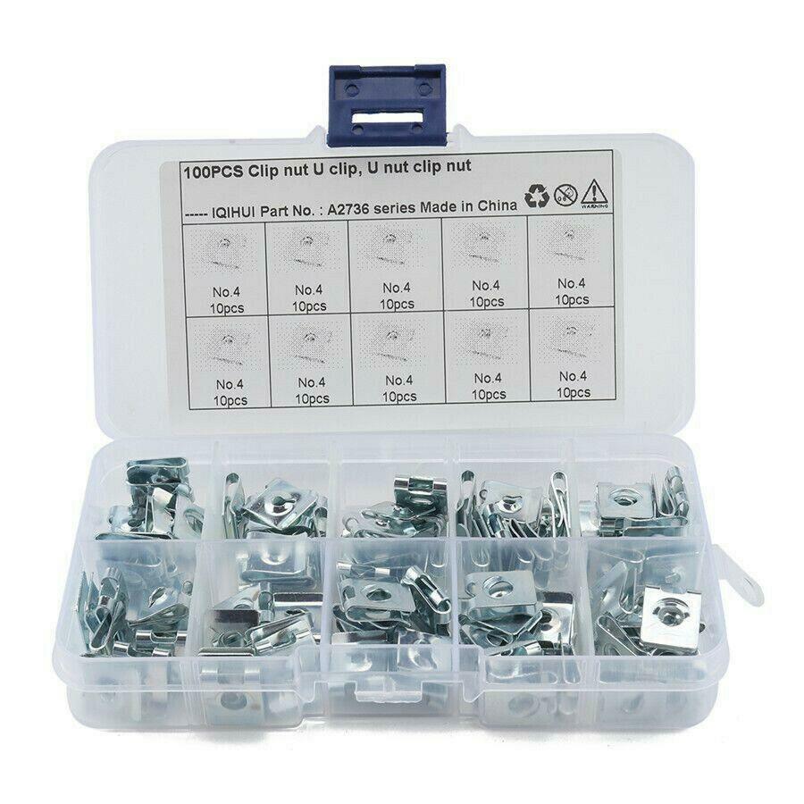 100PCS U Nuts Self Tapping Screw Spire Clips Fasteners For Car Interior Trim