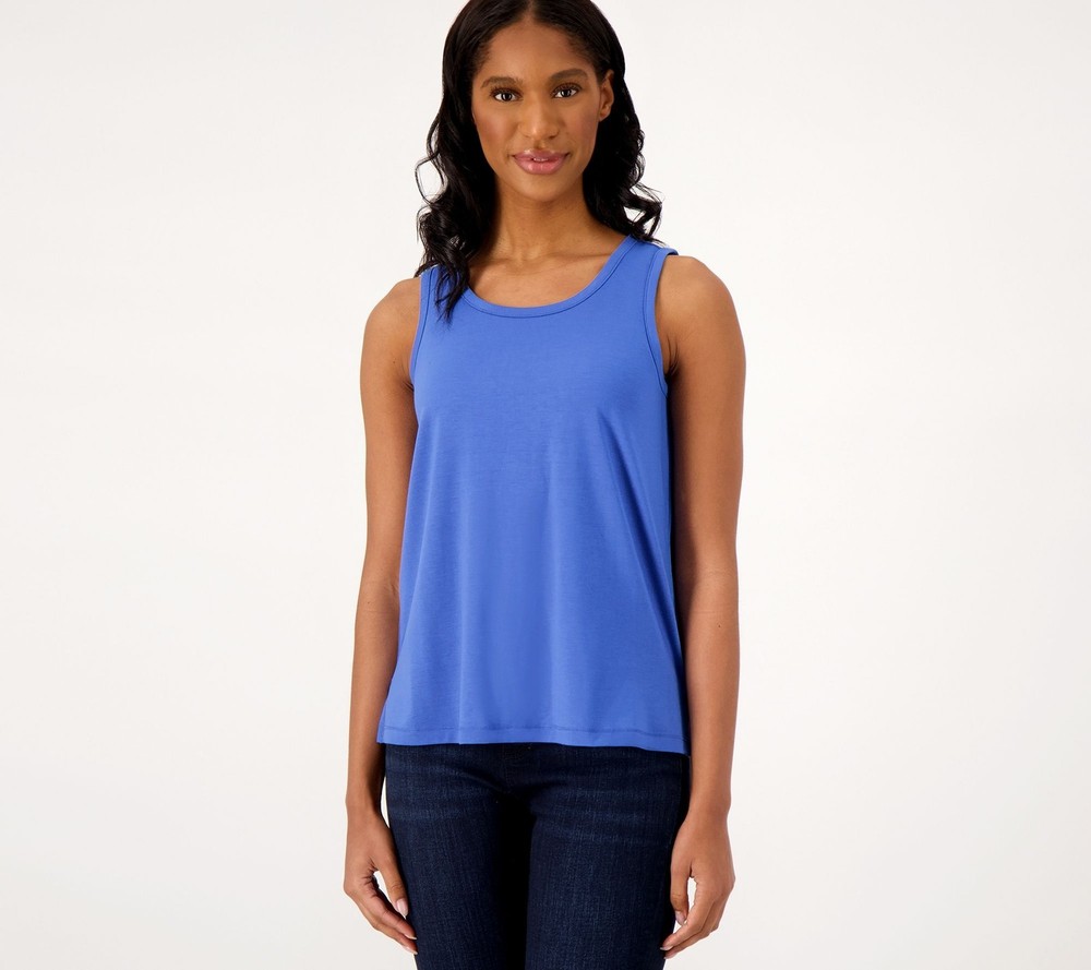 Isaac Mizrahi Live! Women's Top Sz M Soho Tank Blue A591680