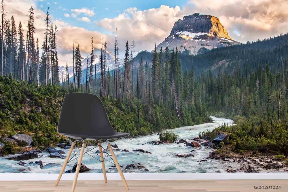 3D Mountain Forest River Landscape Wall Murals Wallpaper Murals Wall Sticker