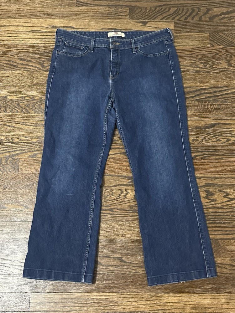 Levi's 523 Lift & Lengthen Stretch Boot Cut Blue Jeans (Size: 16)