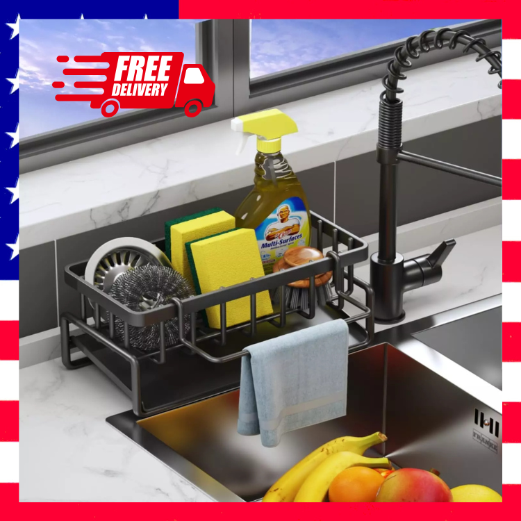 Rustproof Stainless Steel Kitchen Sink Sponge Holder Organizer Caddy