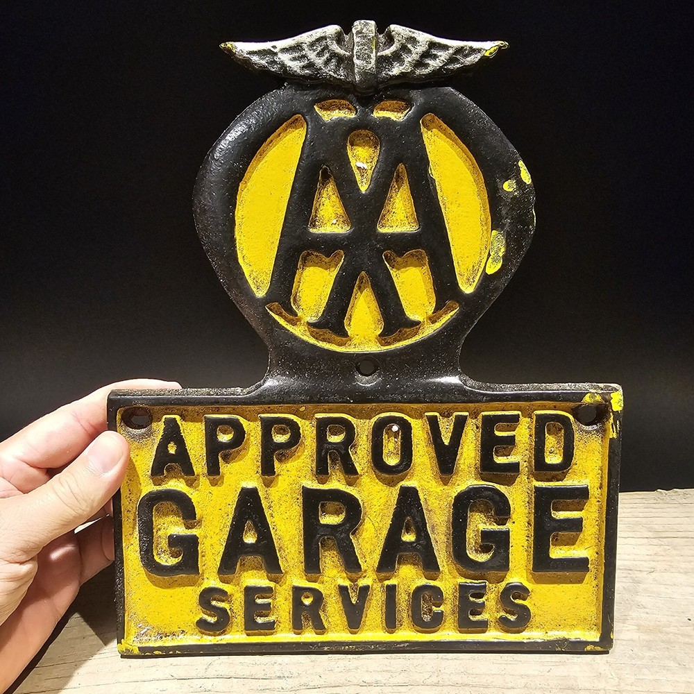 Antique Vintage Style Cast Iron AAA Approved Garage Sign Plaque