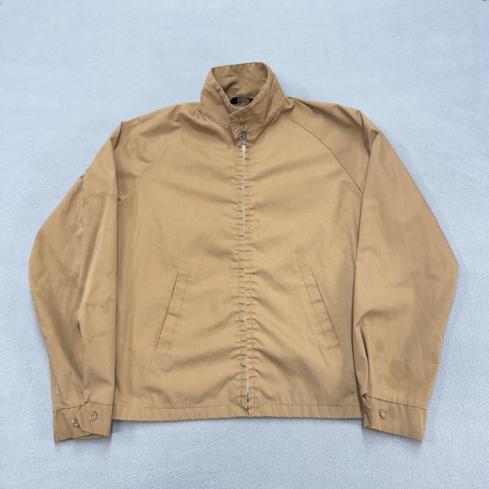 Vintage Towncraft Jacket Mens Small Beige Harrington Cotton Windbreaker JCPenney