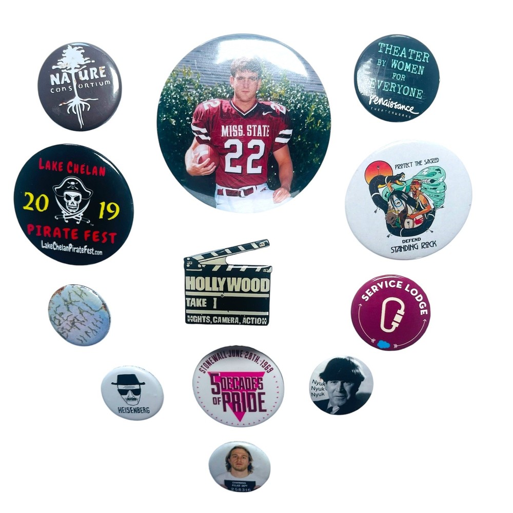 Pinback Button Pin Flair Lot 12 Lapel Hat Bag Badge Fashion Accessory Bundle
