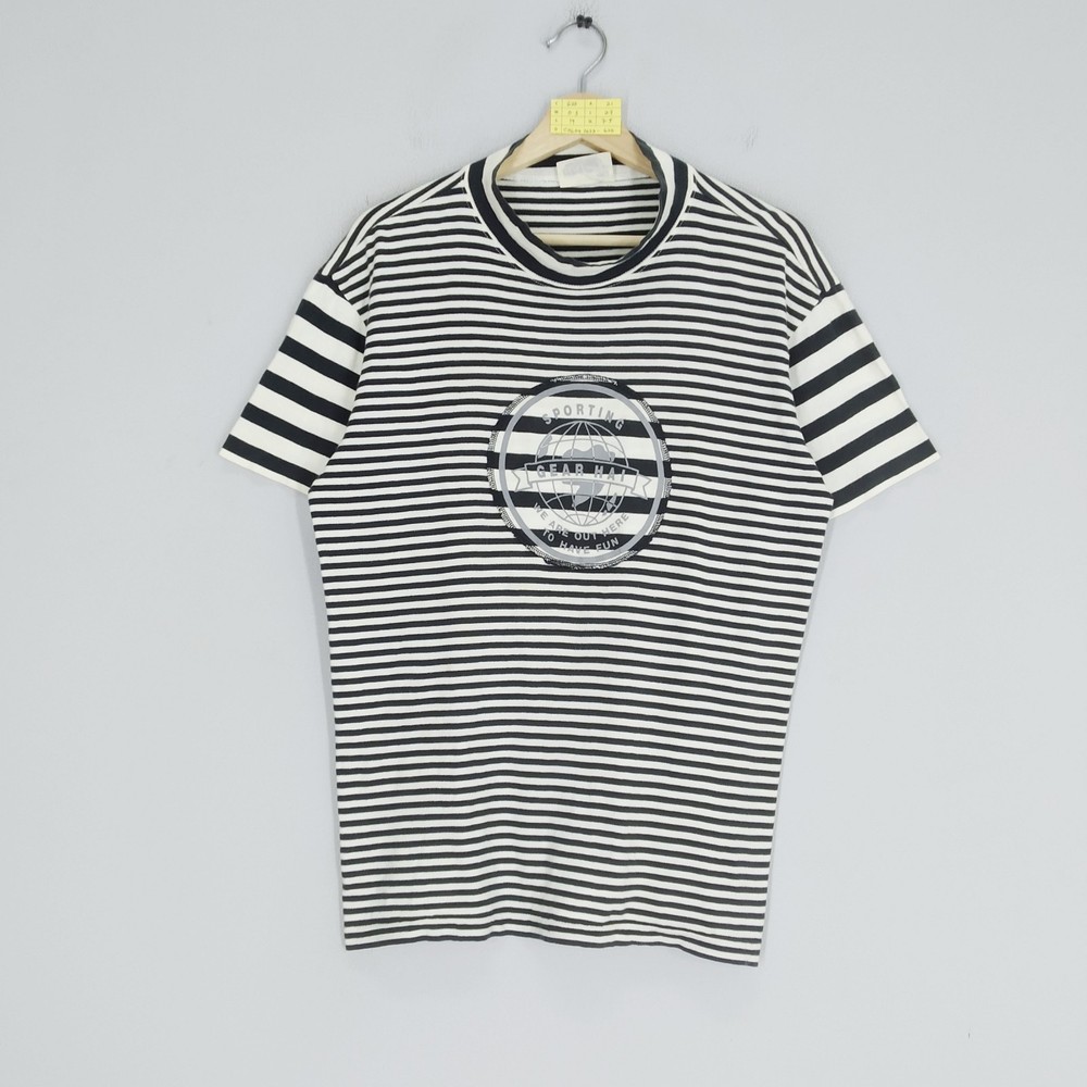 Hai Sporting Gear Border Stripes Issey Miyake Sport T shirt Size L