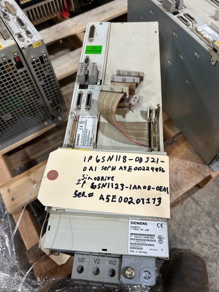 Siemens Simodrive 611 power module (part number 6SN1123-1AA00-0EA1) with an asso