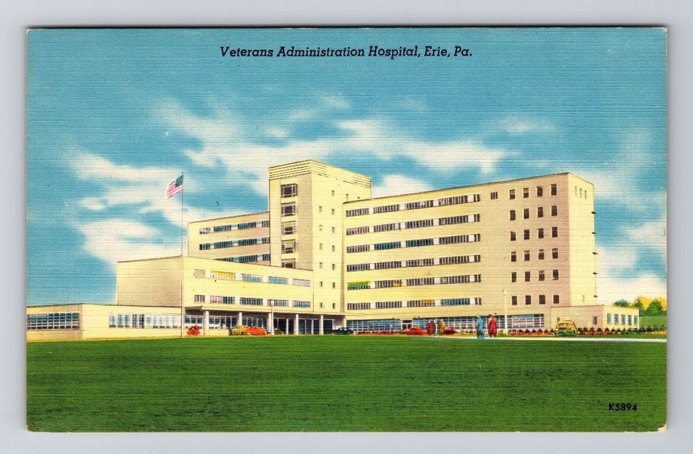 Erie PA-Pennsylvania, Veterans Administration Hospital, Vintage Postcard