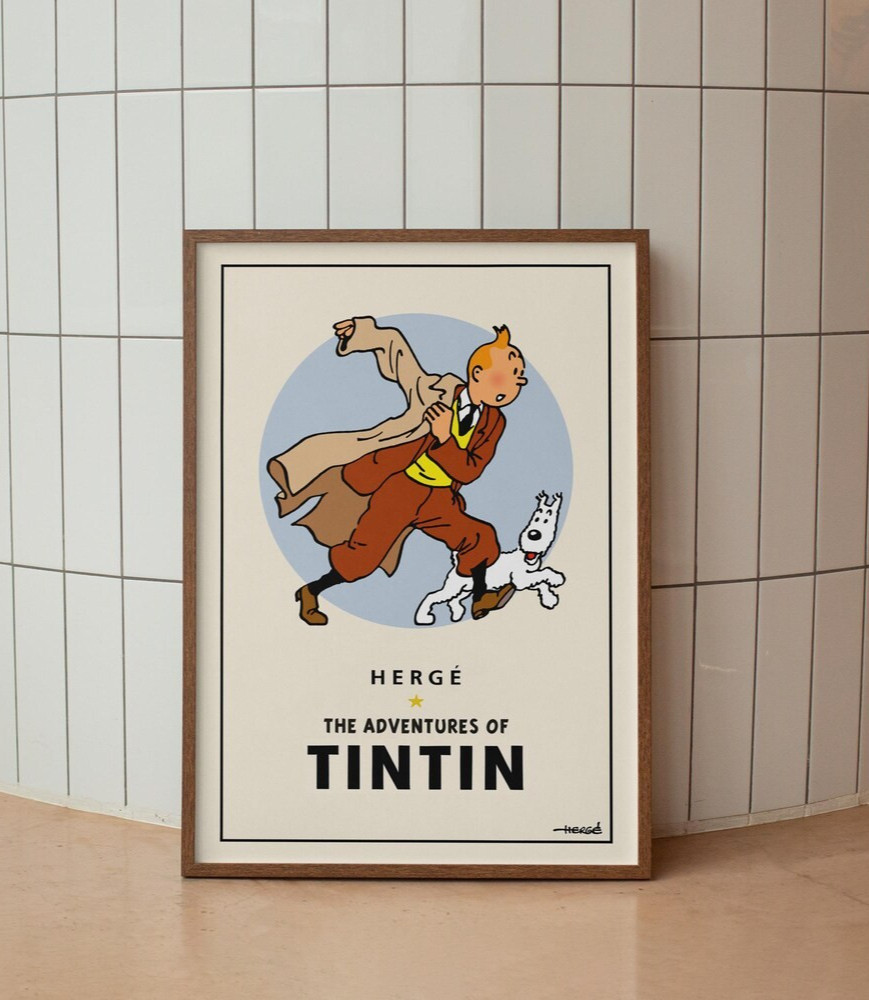 Tintin Art Print • Retro Hergé Poster • Classic Comic Wall Decor