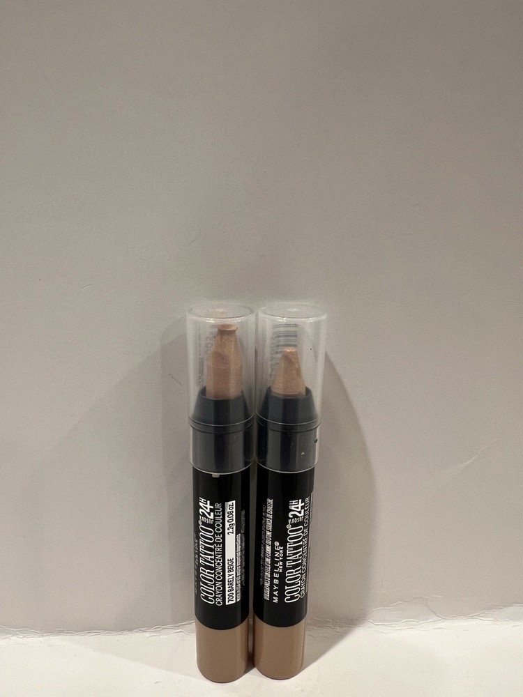 (Lot of 2) Maybelline Color Tattoo Crayon Stick Eyeshadow 700 Barely Beige NEW