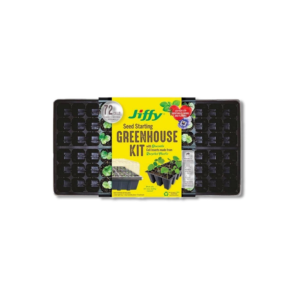 Jiffy Greenhouse 72 Cells 11 in X 22 in Seed Starting Kit T72HST-14