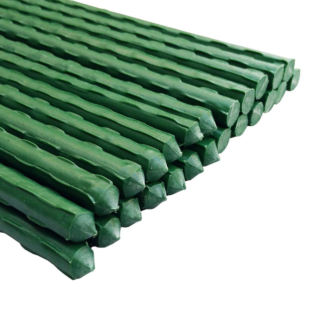 45cm/1.48 Ft Garden Stakes, Plastic Coated Steel Plant Stakes Sturdy Tomato S...