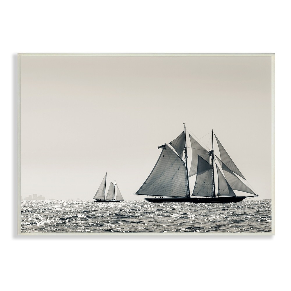 Stupell Grand Ocean Ships Nautical Sailing Scene Muted