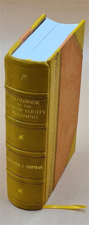 1897 Leather Bound Handbook of Equity Pleading Law