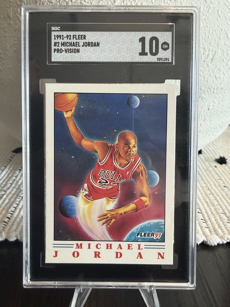 Fleer 1991-92 Pro Vision Michael Jordan #2 Chicago Bulls SGC 10 GM Card