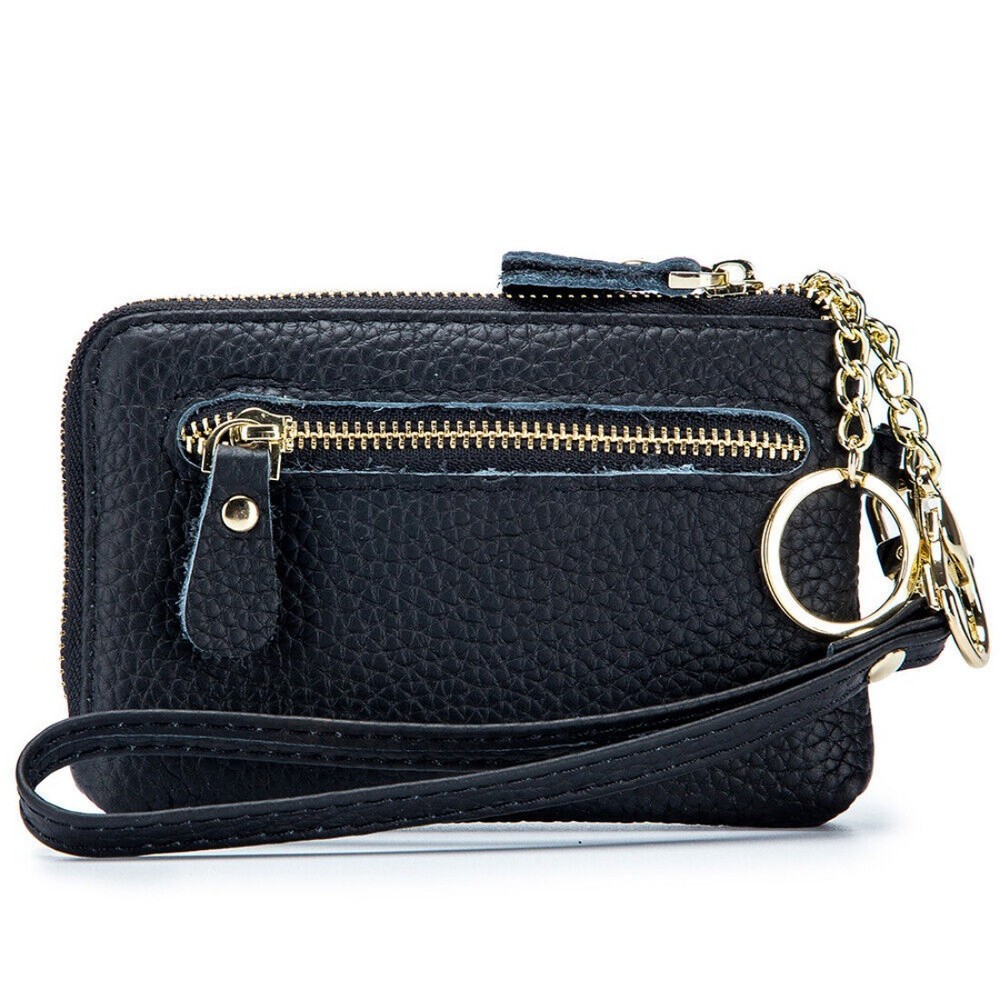 Genuine Leather Wallet for Women Coin Purse Mini Pouch Keychain Wristlet Bag