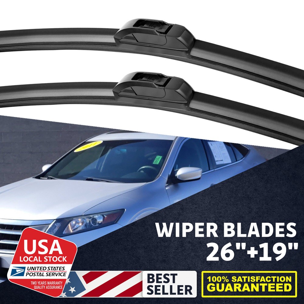 26+19 Inch Front Windshield Wiper Blades for 2008-2016 Honda Accord - Black