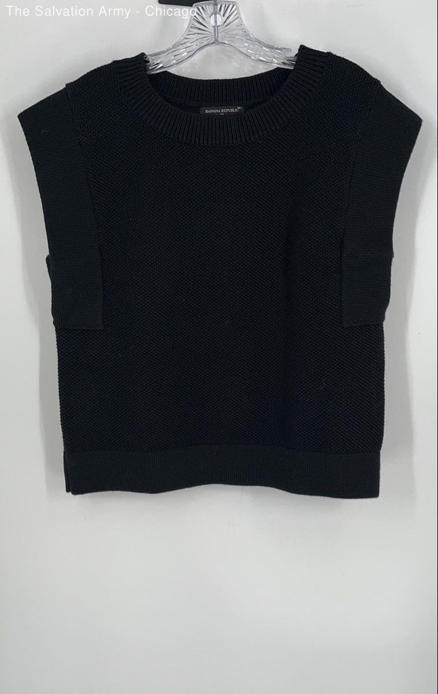 Banana Republic Womens Black Sleeveless Casual Knitted Sweater Vest Size M