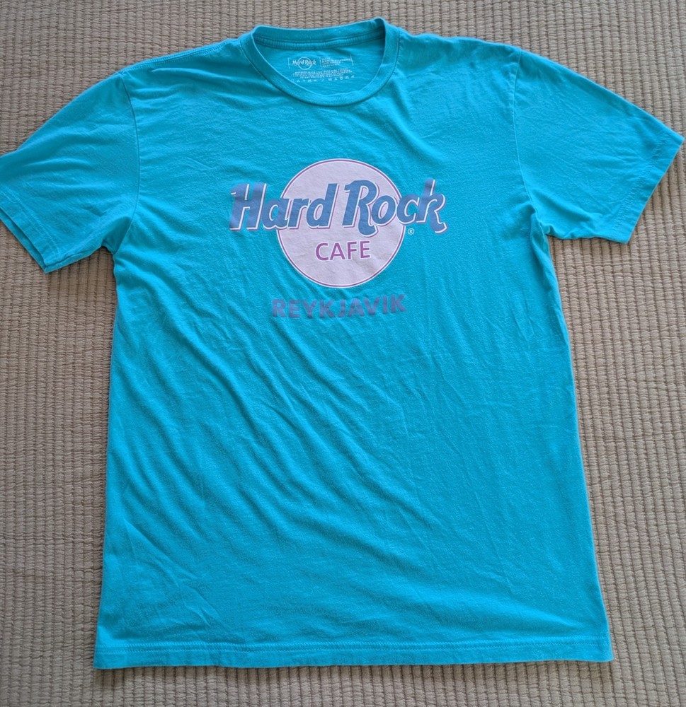 Vintage Hard Rock Cafe REYKJAVIK T-Shirt Teal Large