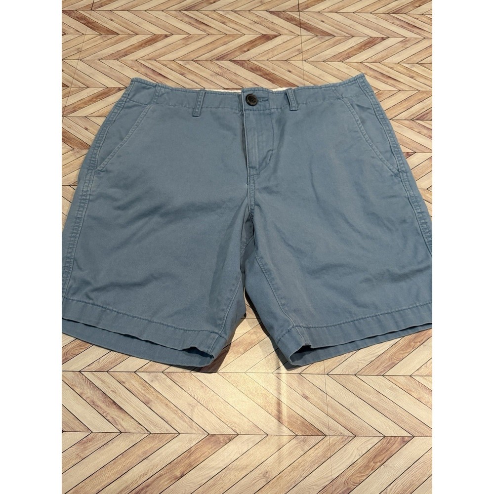 American Eagle Outfitters Men's Blue Chino Shorts Size 31 Flat Front Cotton Golf