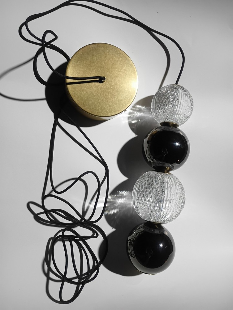 Alora Onyx 5 inch Pendant Natural Brass Integrated LED hanging ceiling Light