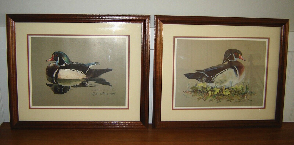 Judson Williams 2 WOOD DUCK PRINT Framed/Matted/Signed 95/850 1984 22
