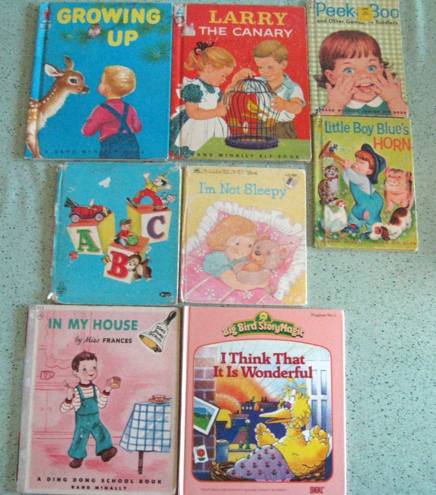 Lot of 8 Vtg. Children's Books  Whitman Tell-a-Tales Rand McNally ELF Sesame St