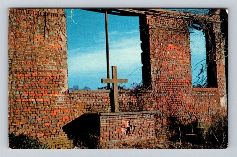 Pocomoke City MD-Maryland, Ruins Of Rehoboth Episcopal Church, Vintage Postcard
