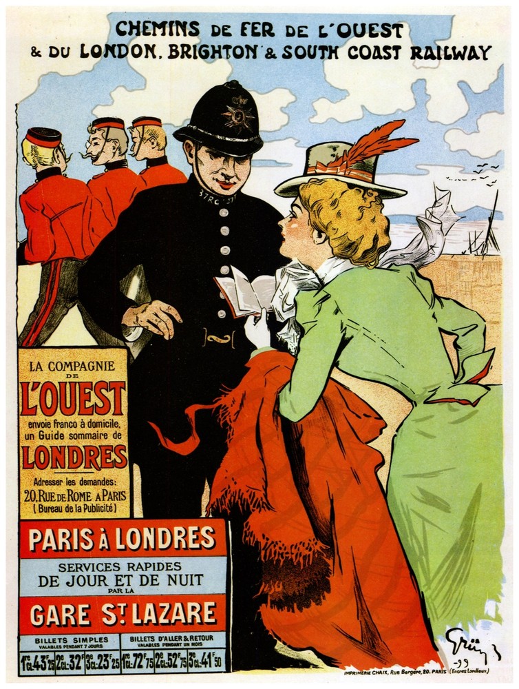 Decor Railrod Poster. Western Railway London. FIne Graphic Art Design Art. 1500