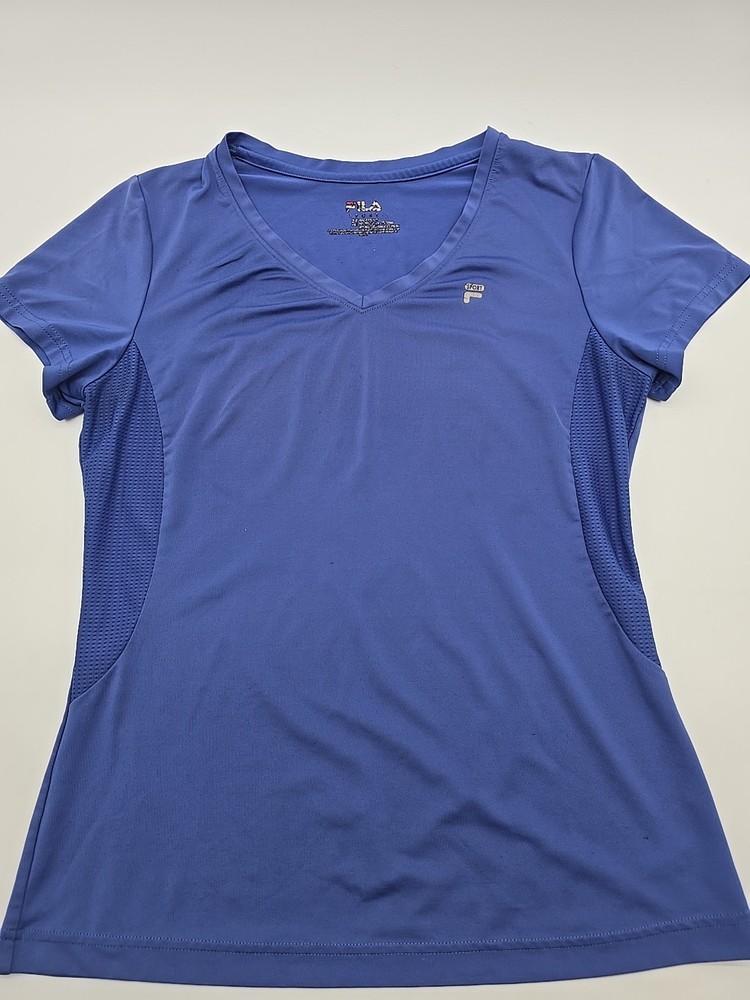 Fila Running Performance Sport T-shirt Women M Blue Logo ..#36681