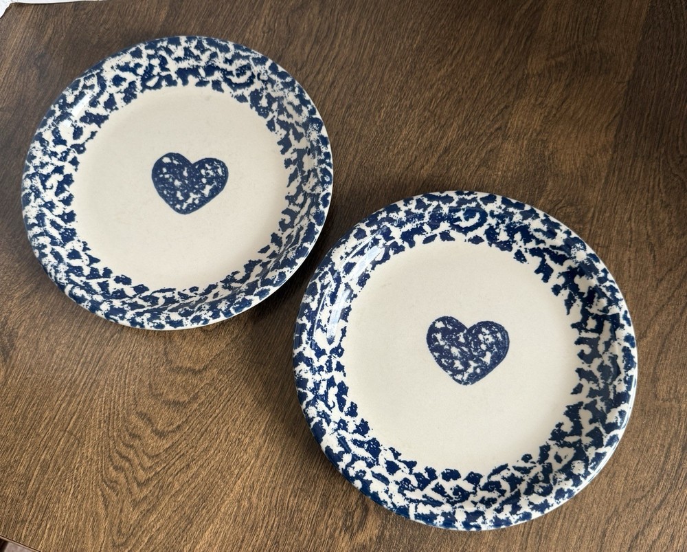 Set Of 2 TIENSHAN Folk Craft Hearts 7 1/2