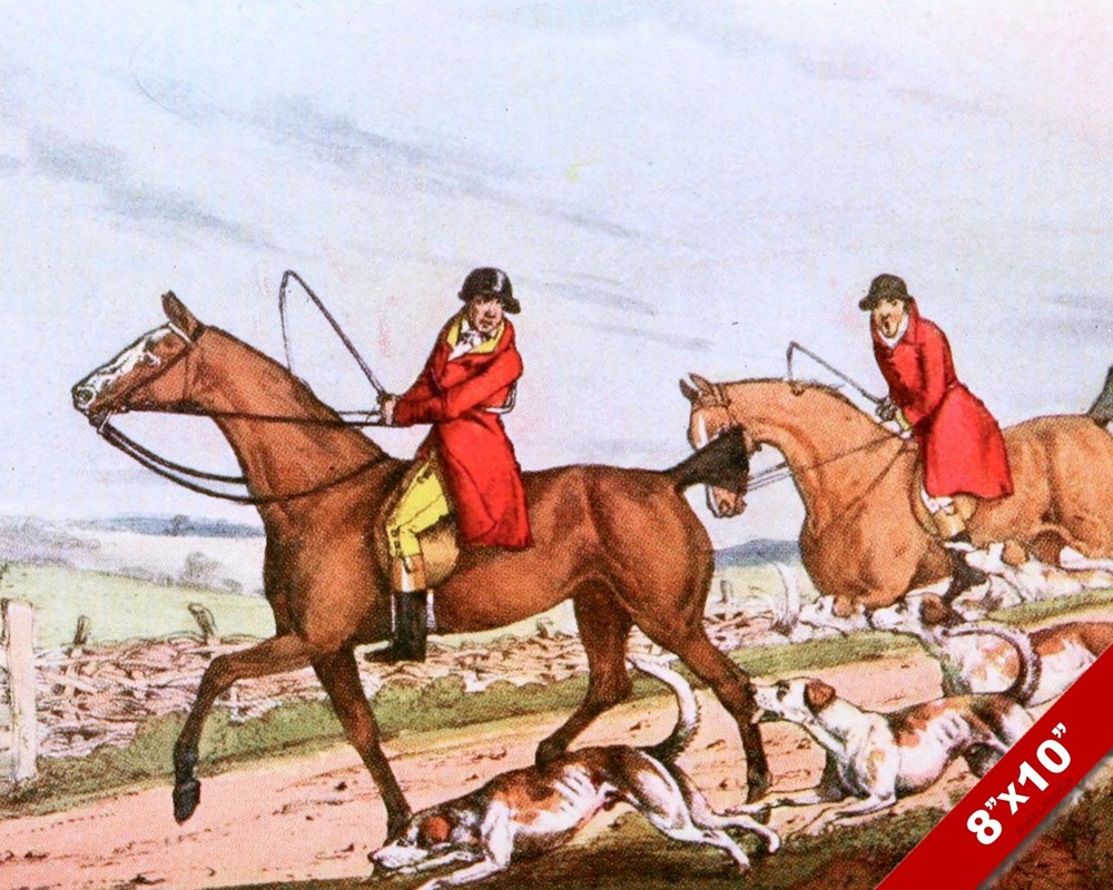 KEEPING WITH HOUNDS FOX HUNT HORSE EQUESTRIAN HUNTING ART PAINTING CANVAS PRINT